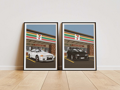 Car Poster 2d art cars illustration jdm poster skyline supra