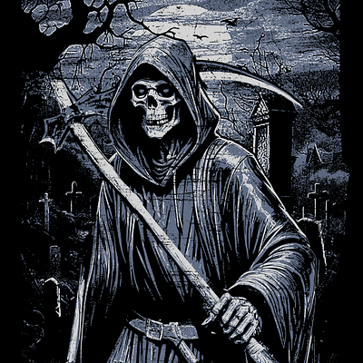 Reaper Design for sale apparel band merch clothing design graphicdesign illustration logo merch reaper tshirt