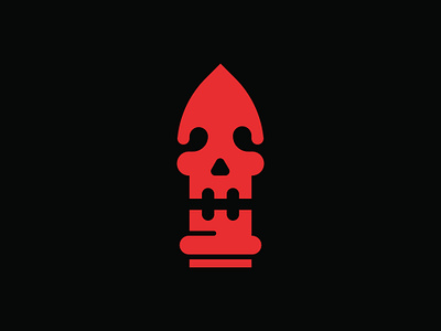 skull bullet logo action brand and identity bullet dead death entertainment face game gaming head logo logodesigner minimilist movie scary shot skeleton skull war weapon