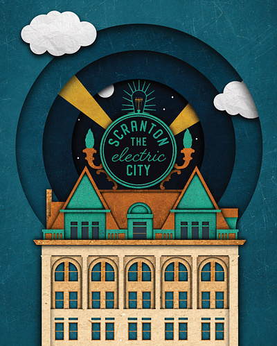 Scranton: The Electric City art direction digital art graphic design illustration illustrator the office