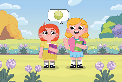 Nina y Ani en el parque children children illustration colorful flat illustration vector