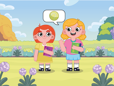 Nina y Ani en el parque children children illustration colorful flat illustration vector