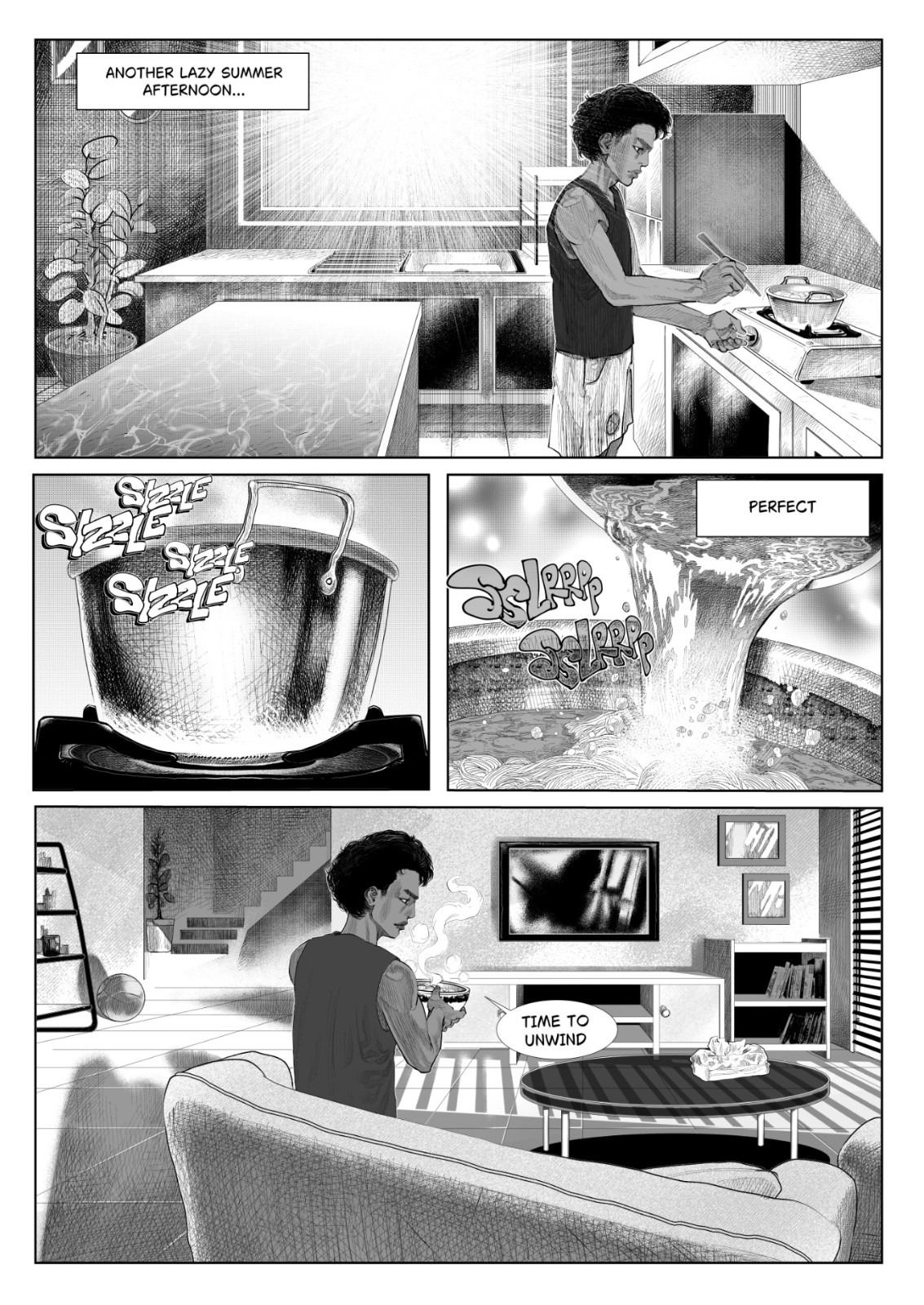 noodle time black and white comic comic book manga