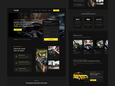 🚖 Modern Taxi Service Website darkmode moderntaxiservice taxidesign ui ux webdesign