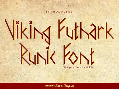 Viking Futhark Runic | Ancient Nordic Font by Beast Designer barbarian design futhark gothic runic viking