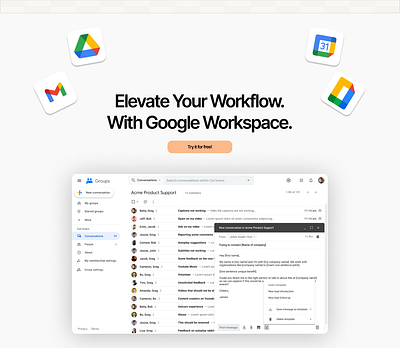 Google Workspace Landing Page Concept branding concept design landing page modern simple ui ux web webdesign website