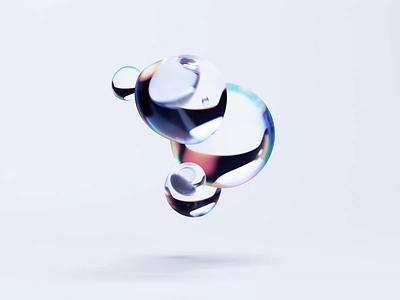 Floating liquid 3d abstract animation background blender branding bubbles calm clean design elegant endless identity iridescent liquid loop render shape water white