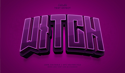 Text Effect Witch 3d branding esport gold logo text effect witch