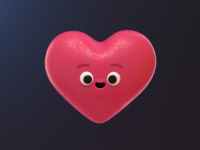 Heart 3d 3dart 3dillustration blender c4d character corazón cute design happy heart illustration render vago3d