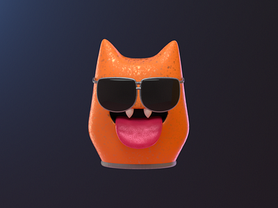 Cat 3d 3dart 3dillustration animal belnder c4d cat character cool design gato glasses illustration orange render vago3d