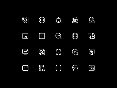 Line Icons clean ui dark mod graphic icon icon design icon library icon pack icon set iconography icons illustration line icon minimal standard icon stroke icon ui vector