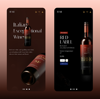 Italian wine app design design prototype figma mobile app design ordering system ui uiux ux wine wine ordering system