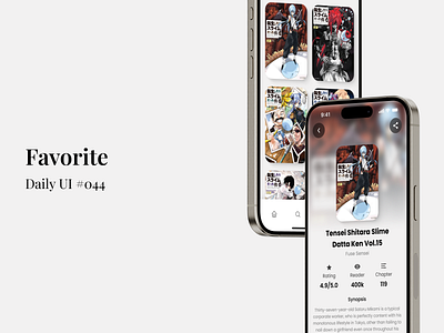 Favorite - Daily UI #044 daily ui favorite favorite page figma library mobile app design saved ui ui design uiux uiux design