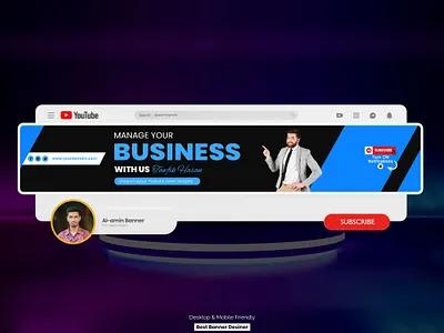 Youtube Banner Design Financh YouTube channel graphic design social media cover