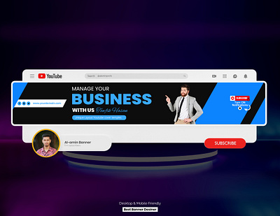 Youtube Banner Design Financh YouTube channel graphic design social media cover