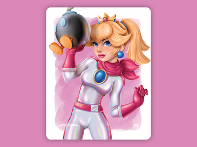 Princess Peach character design fanart illustration mario mario kart nintendo princess peach procreate video game