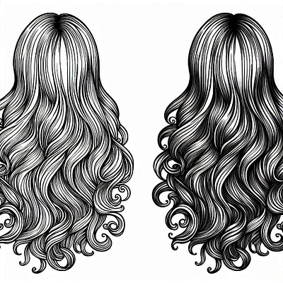 Hair style coloring page (girls) coloring page coloring page everyone hair style coloring page stress free coloring page