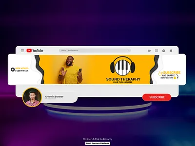Sound Therapy Youtube Channel art banner Design banner banner youtube branding channel art channel banner graphic design logo youtube