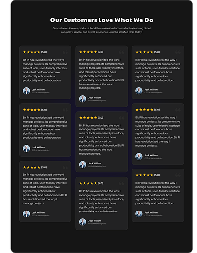 Review section UI client review dark review section dark ui review section ui testomonial user review
