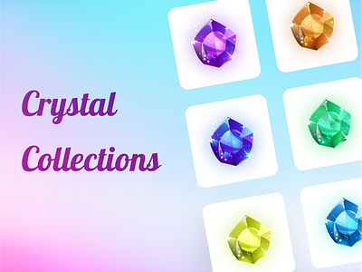 Crystal collections branding coins color crystal crystals currency design gem gradiant illustration ui vector wallet