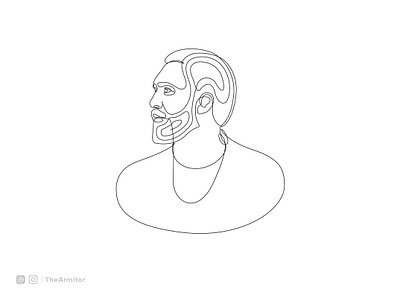 Continuous line art portrait of a famous singer graphic design illustation line art logo