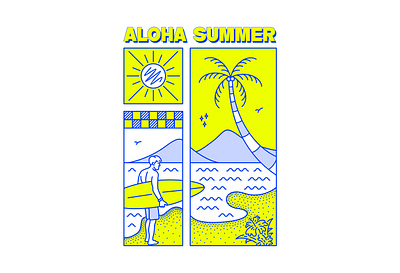 Aloha Summer apparel design apparel illustrator print on demand sports t shirt design t shirt designer