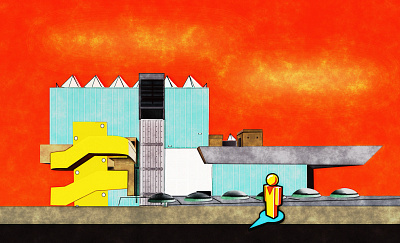 brutalist South brutalist color pop doodle illustration noise shunte88 south bank vector