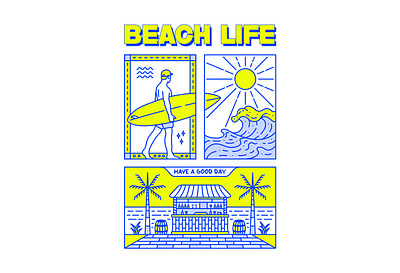 Beach Life apparel design illustrator print on demand sport t shirt design t shirt designer