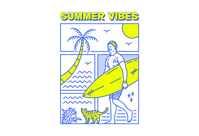 Summer Vibes apparel design illustrator print on demand sport t shirt design t shirt designer