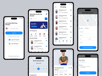 Home Service Mobile App beauty app booking app cleaning service home repair home service app home service mobile app home services ios app on demand service plumber app plumber service plumbing app plumbing service salon app service provider