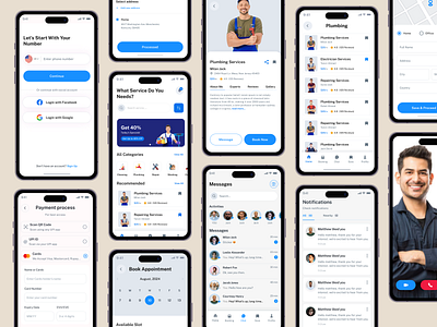 Home Service Mobile App beauty app booking app cleaning service home repair home service app home service mobile app home services ios app on demand service plumber app plumber service plumbing app plumbing service salon app service provider