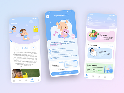 TinyBloom - Childcare Tracking App baby app baby tracking app health app mobile apps ui