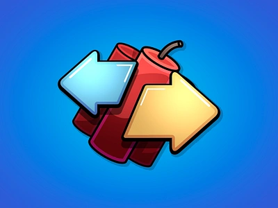 GUI Cartoon - Twist Dynamite Icon 2d ability bomb bright cartoon collectable design game game icon icon icon set illustration item reward skill special ui unlockable weapon