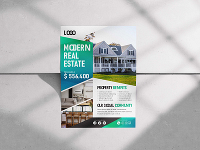 Real estate modern home adobe illustrator design flyer flyer template graphic design home home sale flyer indesign modren flyer modren home print real estate realestate flyer