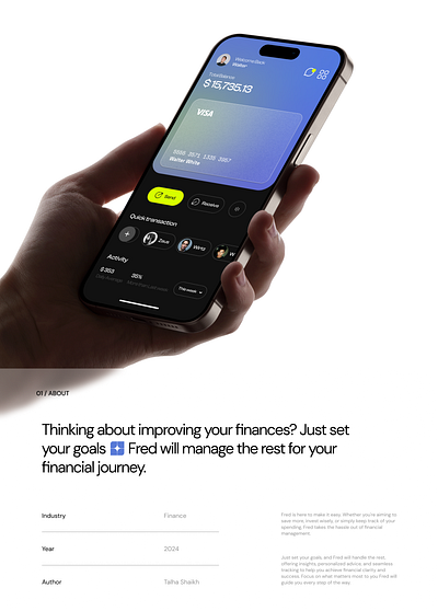 Fred | Online Banking App appdesign design designer figma landing page landing page desiner mobile application ui ui design ui designer web design website website designer wix