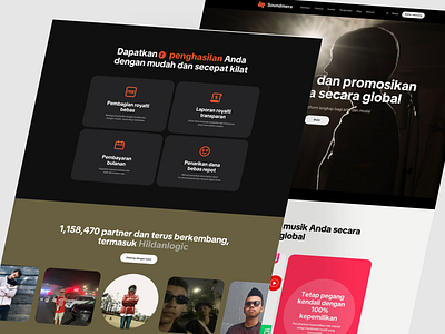 Soundmera - Distribution Music Landing Page interfacedesign productdesign ui webdesign