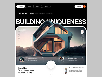 Architectural Design Agency Landing Page agency landing page ai design apartment arch arch design architect architecture building construction home design house design interface interior design minimal project real estate startup ui urban ux