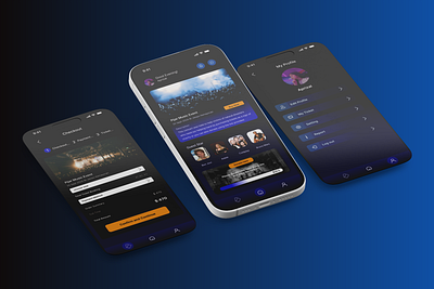 Pijar Charity event - Mobile App charity event dark theme mobile app modern music concert pijar music simple ui ui charity app