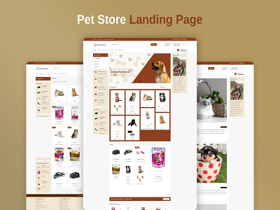 Pet Store Theme Template branding design ecommerce illustration ui web design website design website template woocommerce wordpress