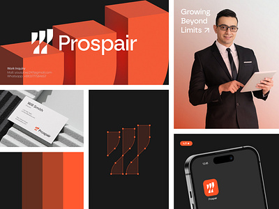 Prospair Logo & Visual Identity Design abstract logo brand brand identity branding design graphic design growth icon logo logo design logo designer marketing modern logo progressive prosper saas seo timeless logo visual identity web3