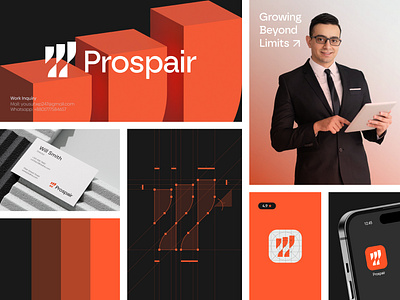 Prospair Logo & Visual Identity Design abstract logo brand brand identity branding design graphic design growth icon logo logo design logo designer marketing modern logo progressive prosper saas seo timeless logo visual identity web3