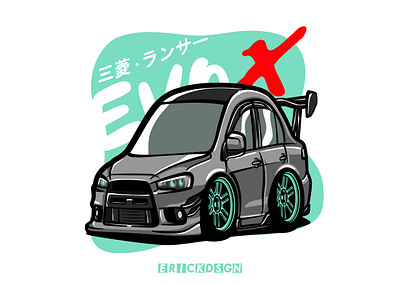 Chibi car black and white car cartoon cartoon car chibi cute graphic design illustration lancer line art mitsubishi vector