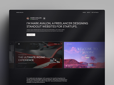 Avalon✨ - Modern Portfolio Template For Web Designers clean design design framer framer portfolio template framer template landing page mockup portfolio portfolio site portfolio template template ui uiux user interface web design web designer website