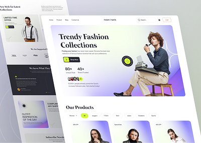 Fashionate Shopping Website 2024 3d agency website animation branding design dribbble graphic design homepage homepage design illustration landing page landingpage logo motion graphics turjadesign typography ui vector webdesign website