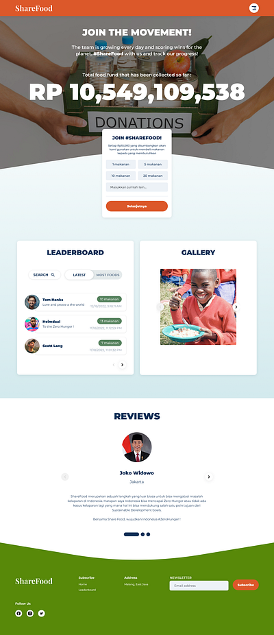 SaveFood - Website for Food Donation donation landingpage ui website