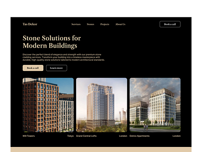 Stone Cladding Business Landing Page business construction figma framer landing page uxui web design website