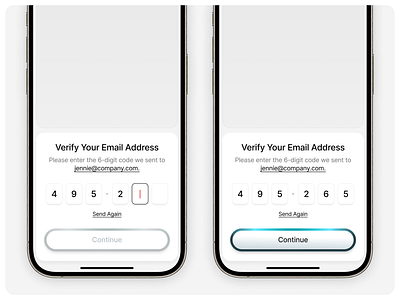 Verification 💬 app button clean design digit email icon input interface ios minimal mobile otp password pin screen security simple ui verification