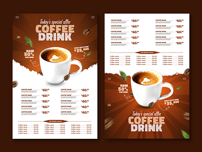 Coffee poster coffee drink graphic design menu photoshop poster psd