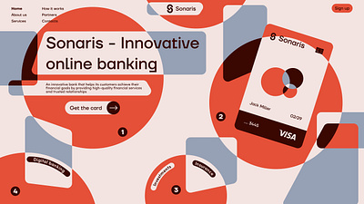 Sonaris-Online Banking Website bank website credit credit card debit design digital banking finance financial fintech fireart investment landing page minimalistic design money online bank online banking saas ui ui ux website