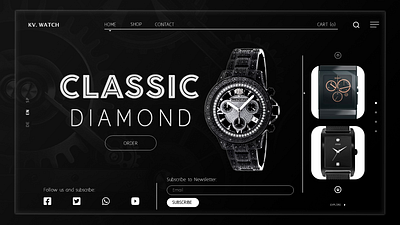 Wrist watch sales landing page graphic design illustration ui ux webpage